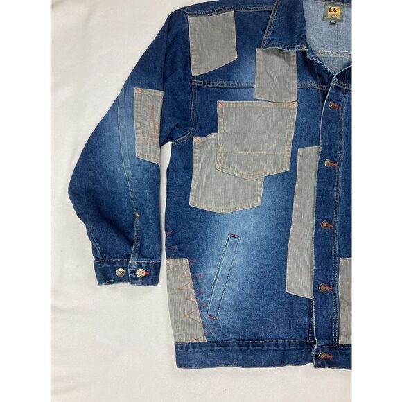 Boom X Blue Corduroy Long Sleeve Heavyweight Button Up Jean Jacket Mens XXL - Picture 5 of 13